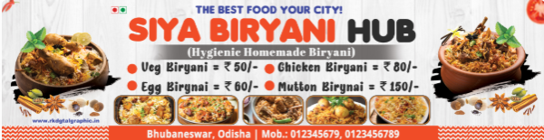 thumbnail Biryani Hub Flex Banner  Siya Biryani Hub Banner Design